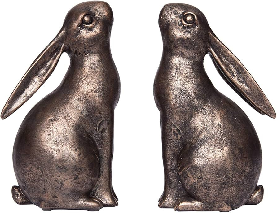 Creative Co-Op Decorative Resin Rabbit Bookends, Bronze, Set of 2 | Amazon (US)