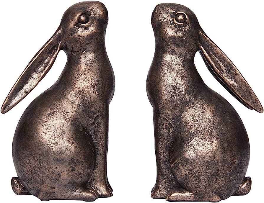 Creative Co-Op Bronze Resin Bunny Shaped (Set of 2 Pieces) Bookends, 2 Count | Amazon (US)