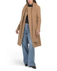 Italian Wool And Cashmere Blend Quarter Coat With Removable Scarf | Wool & Wool Blends | Marshall... | Marshalls