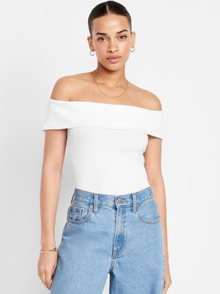 Off-Shoulder Ribbed Top | Old Navy (US)
