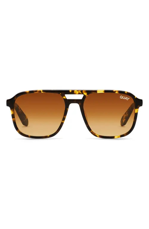 Quay Australia On the Fly 45mm Gradient Aviator Sunglasses in Yellow Tort/Orange at Nordstrom | Nordstrom