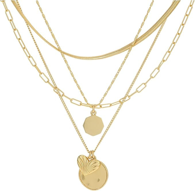 Madewell Henri Layer Necklace Vintage Gold One Size | Amazon (US)