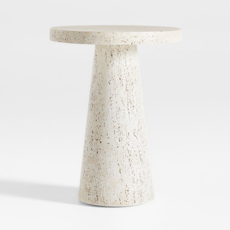 Willy Faux Travertine Resin End Table by Leanne Ford | Crate & Barrel | Crate & Barrel
