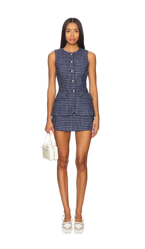 Amanda Uprichard Kendall Romper in Navy. - size M | Revolve Clothing (Global)