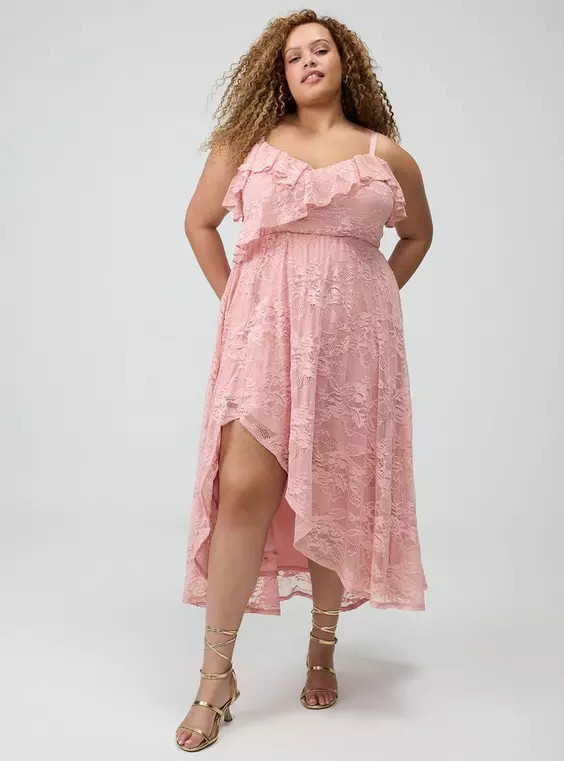 Ruffle Trim Lace Maxi Dress | Torrid (US & Canada)