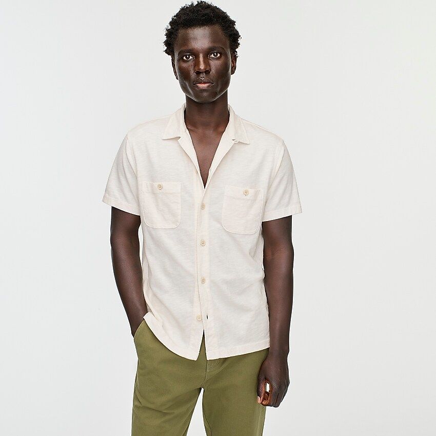 Short-sleeve camp-collar garment-dyed Harbor shirt | J.Crew US