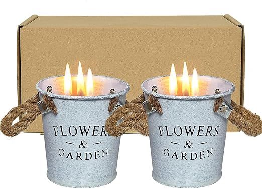 Gonioa 2 Pack Citronella Candles,Natural Soy Candle,Aromatherapy Scented Candle Bucket with Pure ... | Amazon (US)