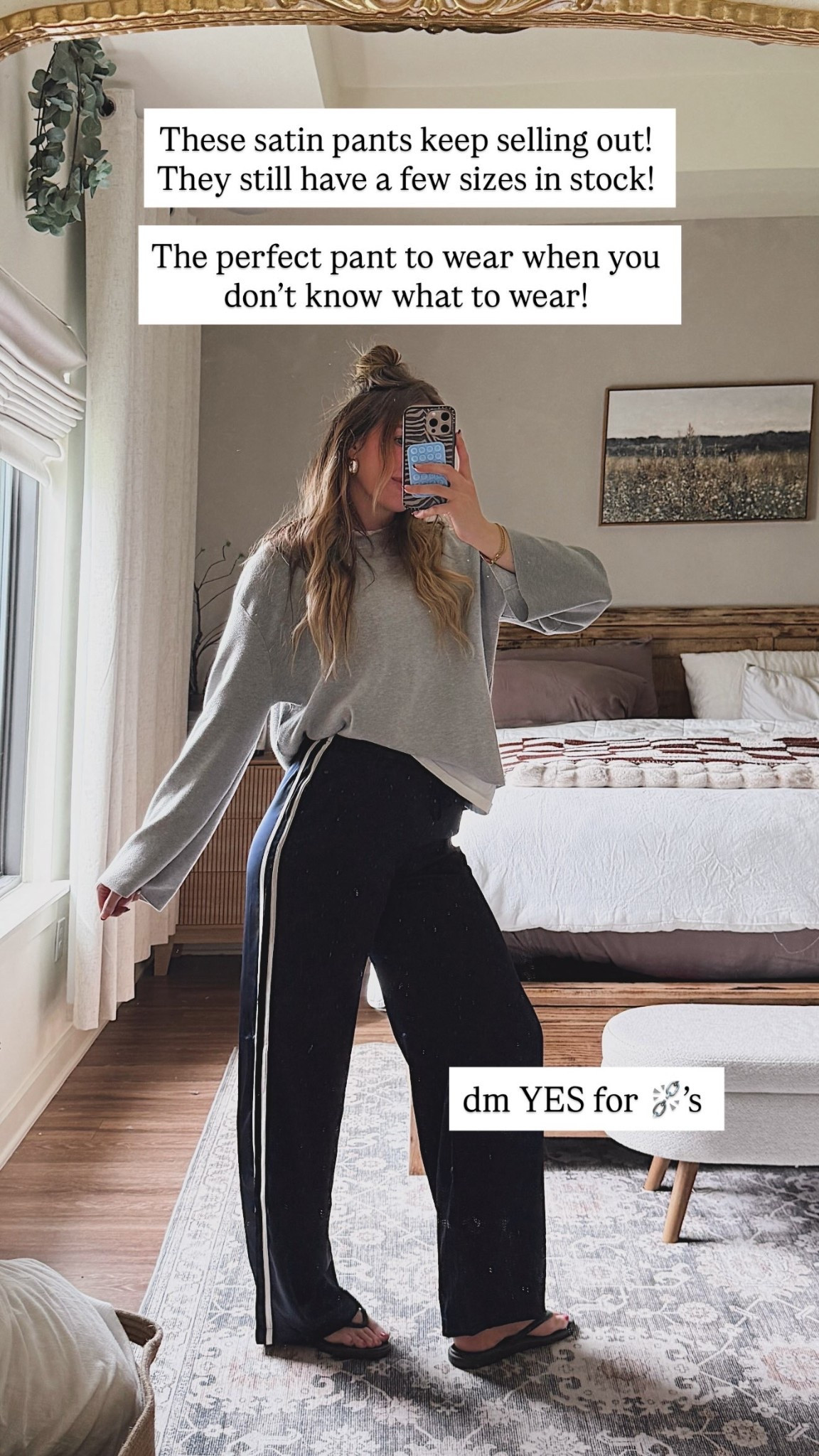 These satin pants keep selling out! They still have a few sizes in stock! 

The perfect pant to wear when you don’t know what to wear!