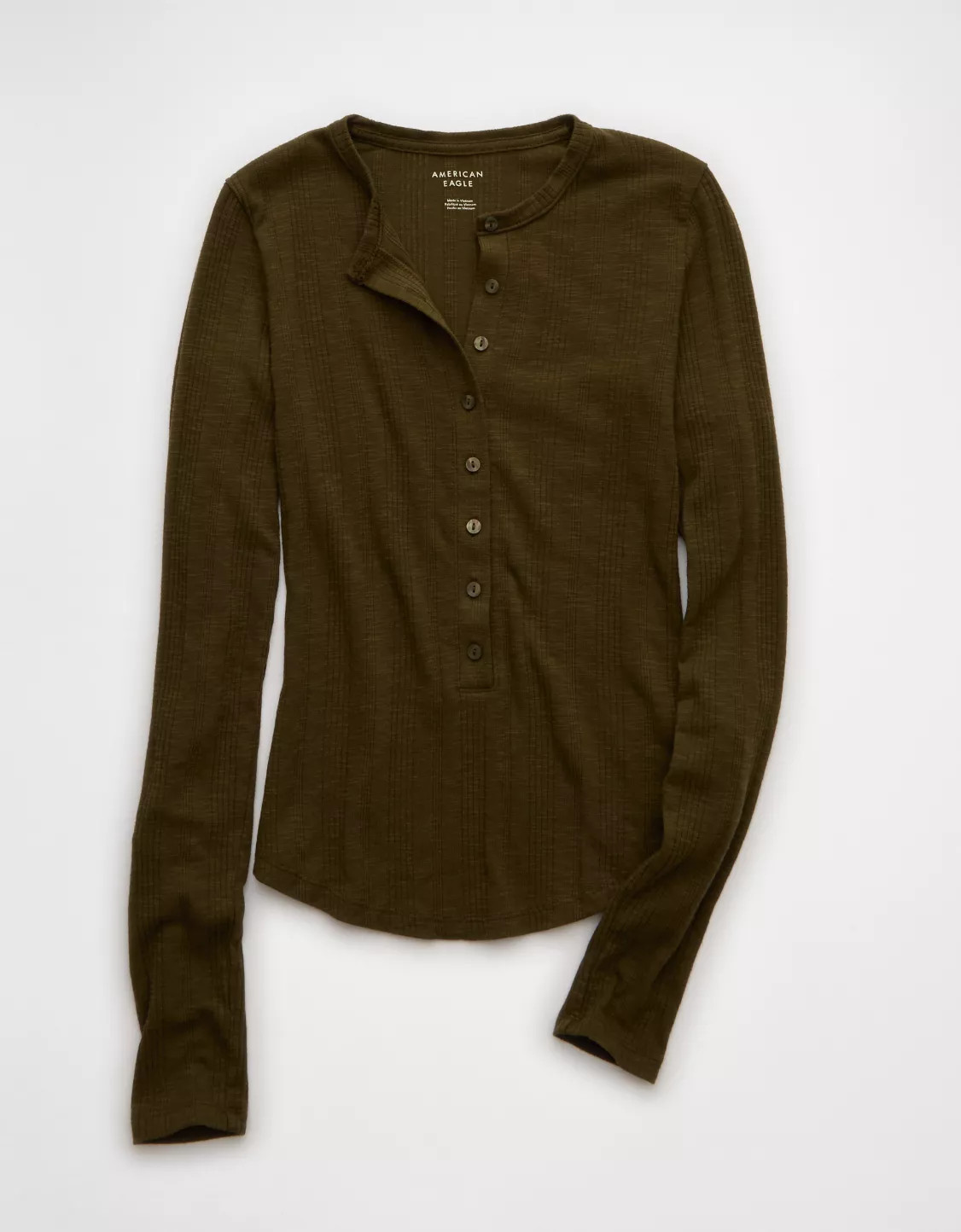 AE Long Sleeve Henley T-Shirt | American Eagle Outfitters (US & CA)