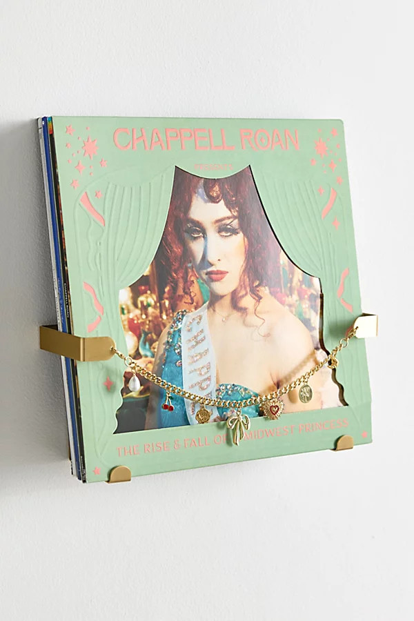 Mixed Charms Vinyl Record Holder in Gold at Urban Outfitters | Urban Outfitters (US and RoW)