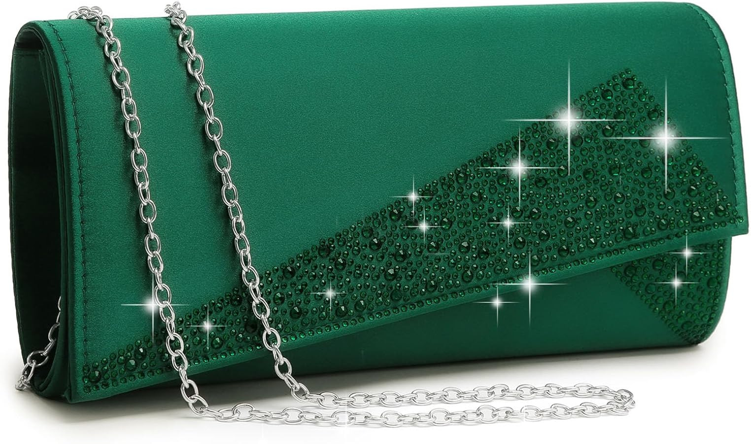 Dasein Women's Satin Rhinestone Clutch Evening Bags Sparkle Glitter Shiny Purse Handbag for Party... | Amazon (US)