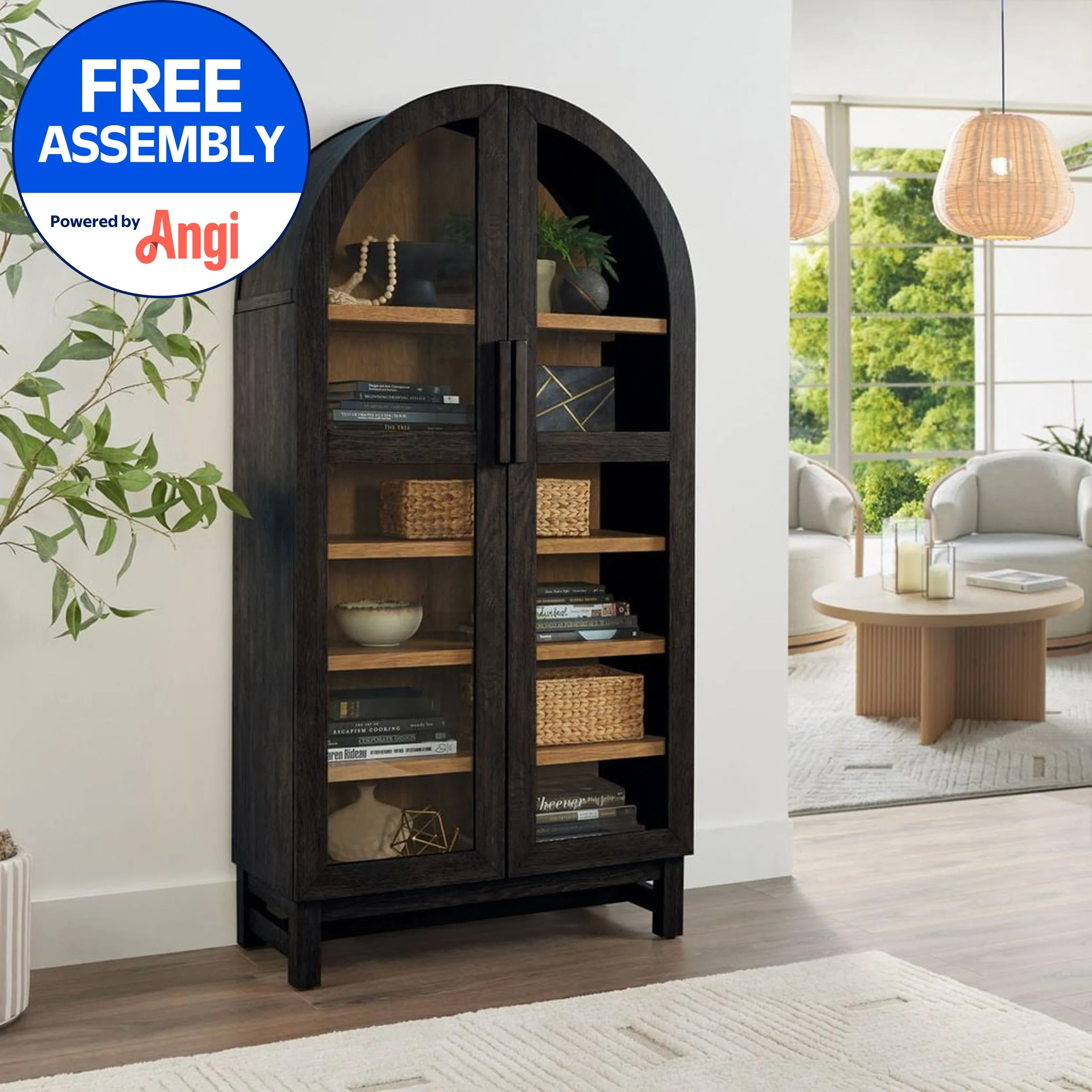 Better Homes & Gardens Juliet Arch Accent Cabinet, Black Finish | Walmart (US)