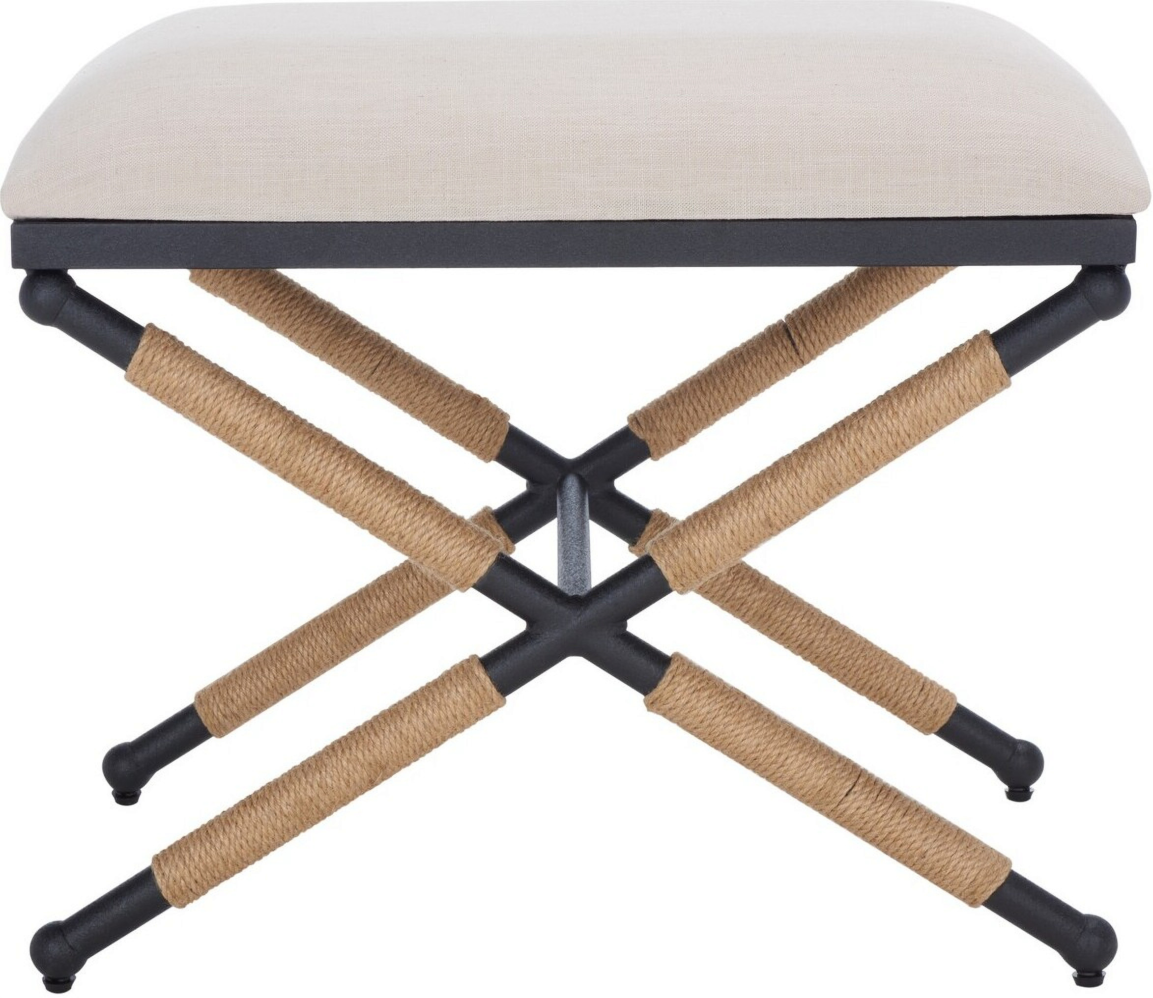 Carmelo Wrapped Ottoman In Beige And Black | 1stopbedrooms