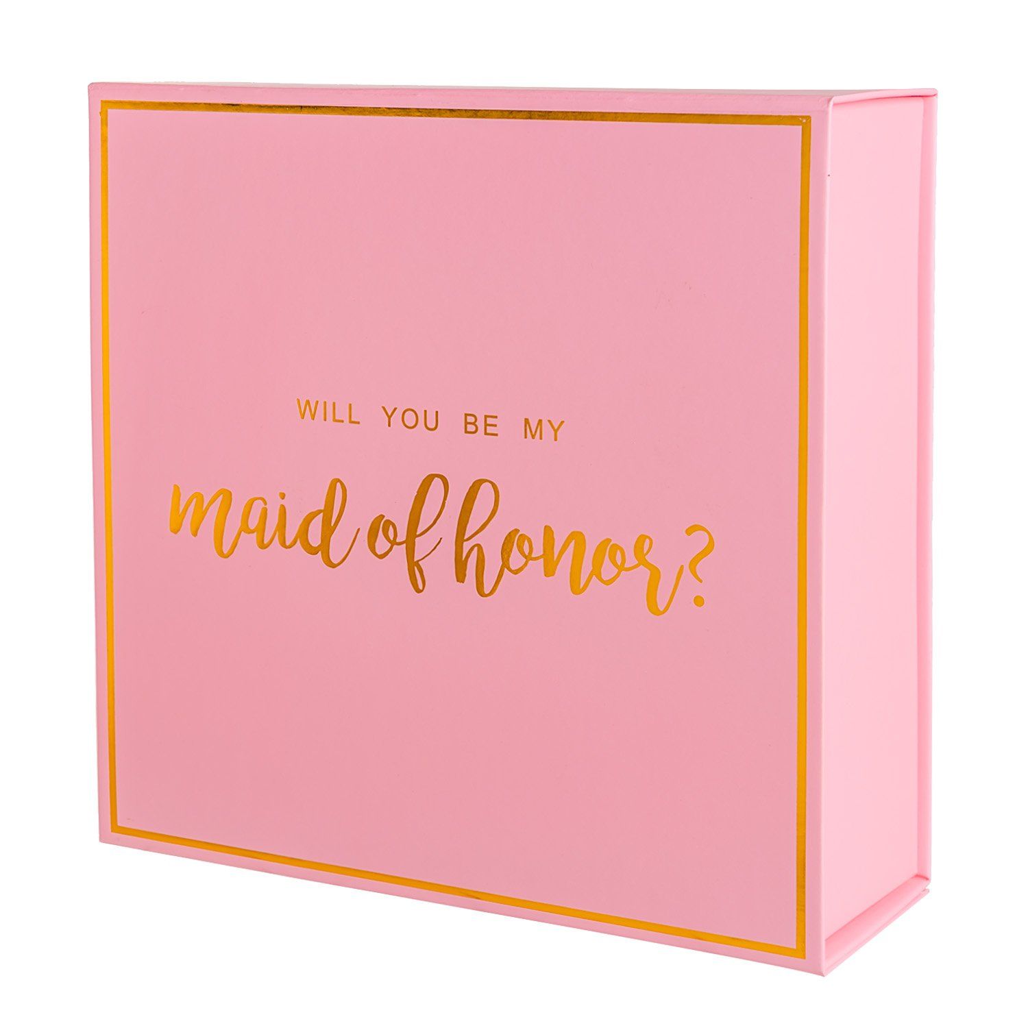 Crisky Pink Bridesmaid Proposal Box with Gold Foiled Text | Set of 5 Empty Boxes | Perfect for Wi... | Amazon (US)