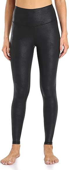 Women's High Waisted Matte Faux Leather Leggings Full Length Yoga Pants | Amazon (US)