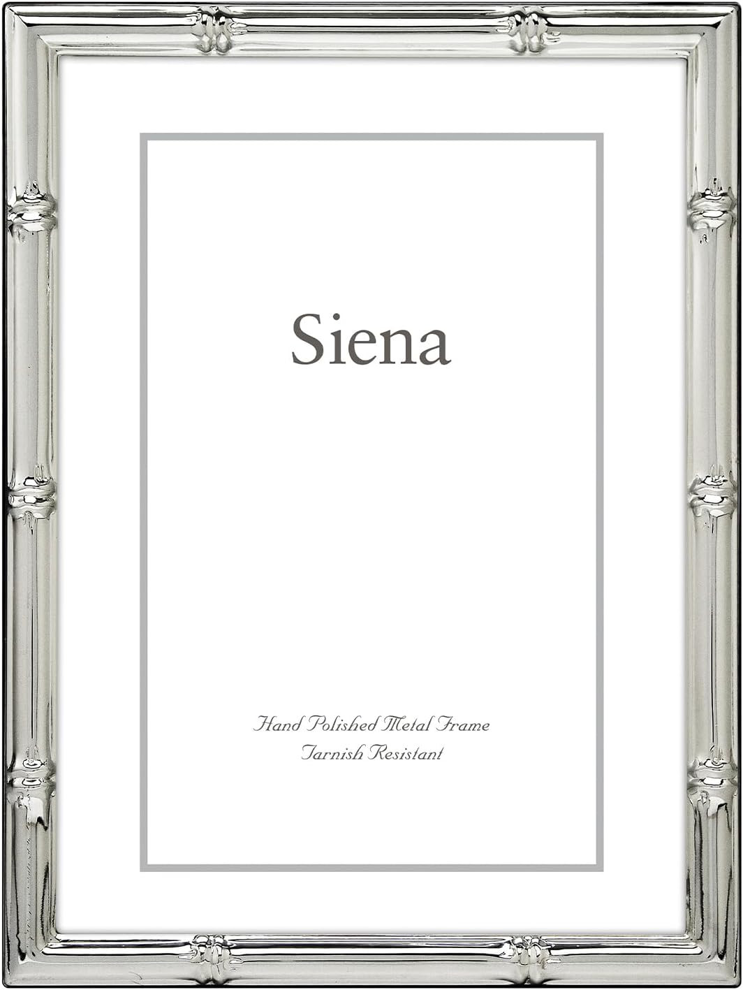 Siena Silver Bamboo Picture Frame, Tarnish Resistant Finish, Perfect Photo Frame for any End Tabl... | Amazon (US)