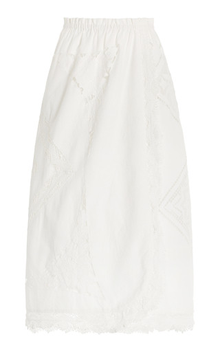 Edith Cotton And Linen-Blend Midi Skirt | Moda Operandi (Global)