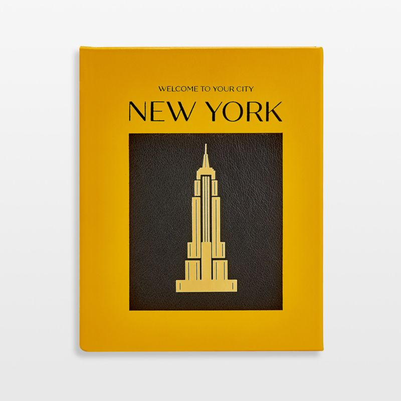 "Trope New York" Leather Home Decor Book | Crate & Barrel | Crate & Barrel