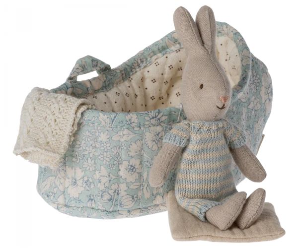 Rabbit in Carry Cot, Micro - Mint | MailegUSA