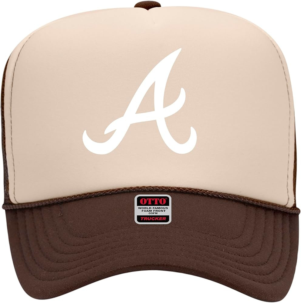Baseball Team Logo Trucker Hat - LA NY ATL Designer Foam Trendy Vintage Camo Hat for Men Women New Y | Amazon (US)