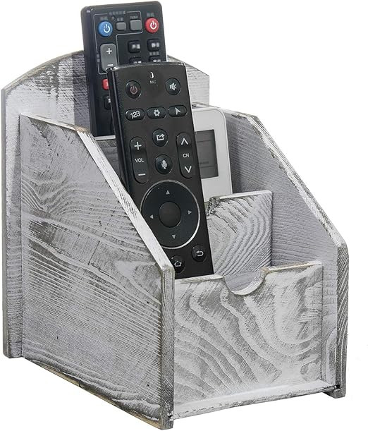 VERGOODR 3 Slot Rustic Wooden Remote Control Frame Media Organizer, Office Supply Storage Rack,Pe... | Amazon (US)