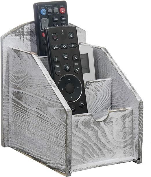 VERGOODR 3 Slot Rustic Wooden Remote Control Frame Media Organizer, Office Supply Storage Rack,Pe... | Amazon (US)