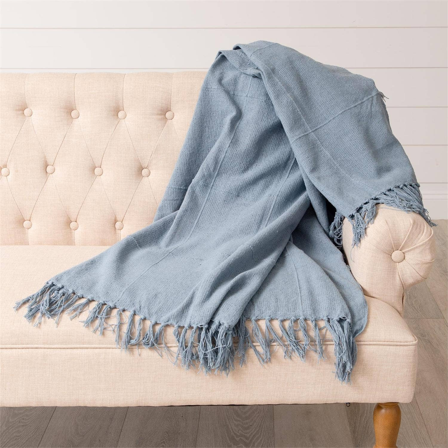 Dusty Blue Throw | Linen & Clove