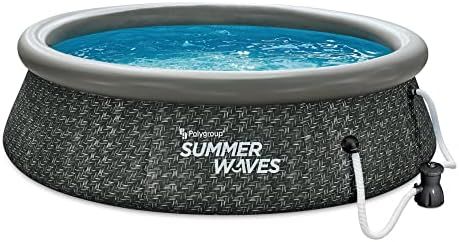 Summer Waves P1A01030A 10ft x 2.5ft Quick Set Ring Above Ground Inflatable Outdoor Swimming Pool wit | Amazon (US)