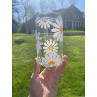 Daisy Beer Can Glass, Iced Coffee Cup | Etsy (US)