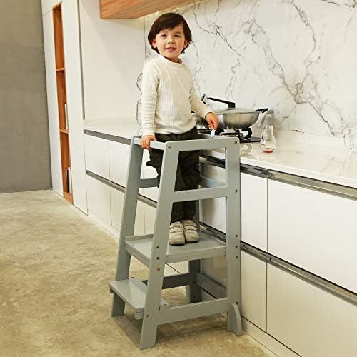 SDADI Kids Step Stools Kitchen Standing Tower Mothers' Helper, Gray LT06G | Amazon (US)