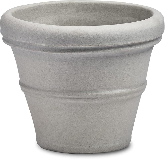 Crescent Garden Brunello Planter, Classic Rolled-Rim Plant Pot, 16-Inch (Weathered Concrete) | Amazon (US)