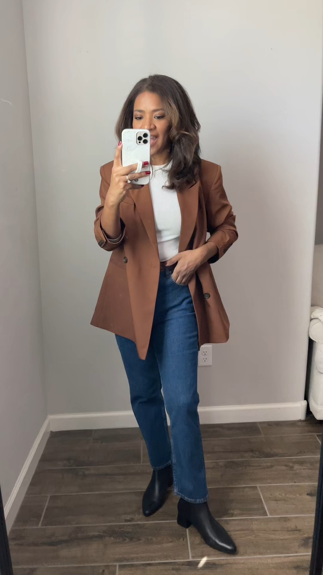 Walmart blazer stock up for Fall! I’m Wearing a medium in the dark brown and small in the khaki 

#ltksalealert #ltkfindsunder50 #ltkfindsunder100