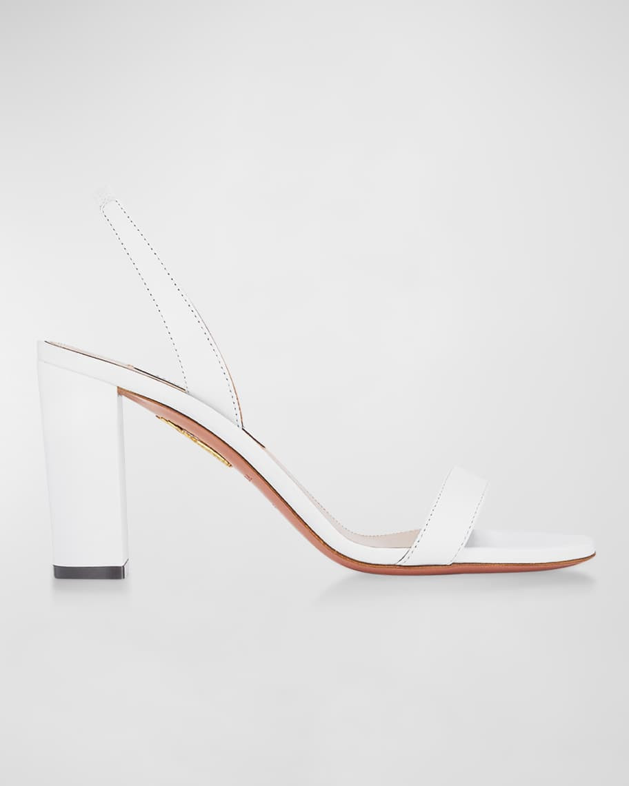 Aquazzura So Nude Leather Slingback Sandals | Neiman Marcus