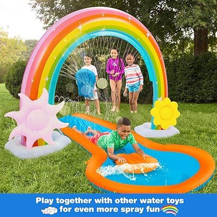 Inflatable Rainbow Water Sprinkler, More Stable Inflatable Rainbow Yard Larger Outdoor Summer Toy... | Amazon (US)