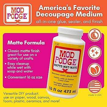 Mod Podge CS11302 Waterbase Sealer, Glue and Finish, 16 oz, Matte | Amazon (US)