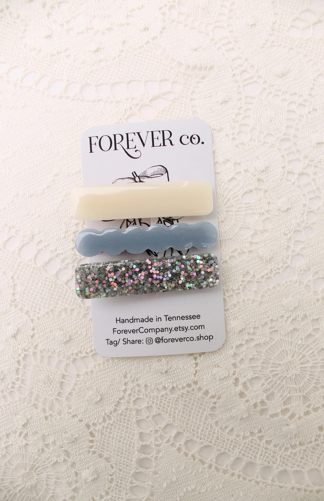 Cinderella Sparkle Clips/ Blue Iridescent Glitter Resin Alligator Clips/ Fun Kids Barrette/ Hallo... | Etsy (US)