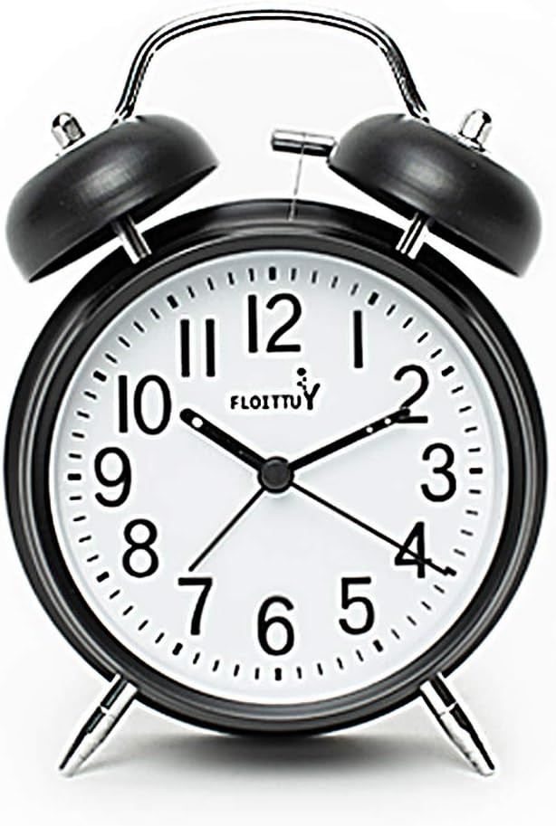 FLOITTUY {Loud Alarm for Deep Sleepers) 4'' Twin Bell Alarm Clock with Backlight for Bedroom and ... | Amazon (US)