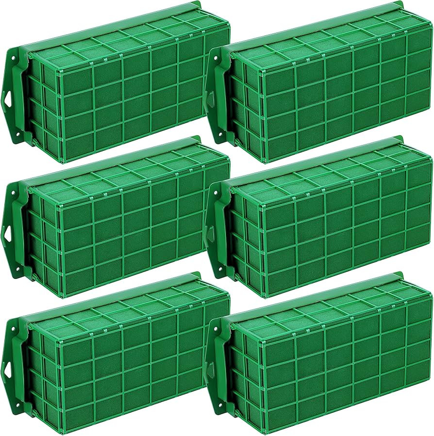 6 Packs Floral Foam Cage Rectangle Flower Cage Holders with Floral Foam Floral Arrangement Suppli... | Amazon (US)