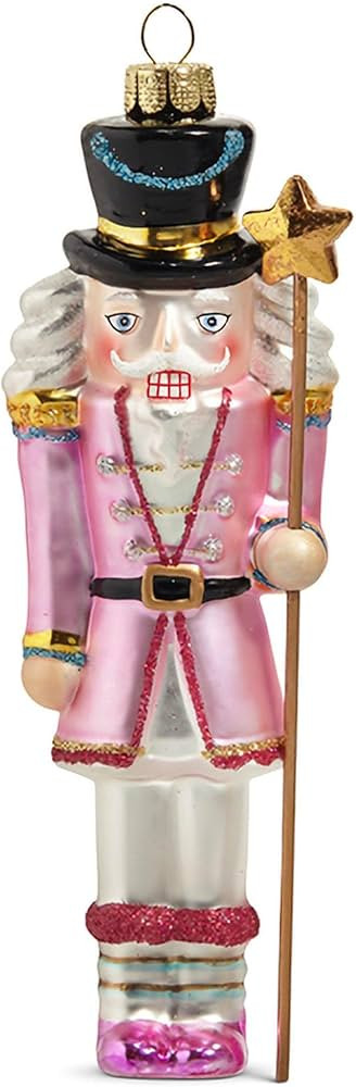 Raz Imports Blushing Nutcracker Ornament, 6-inch Length, Pink, Glass, Christmas, Home Decor | Amazon (US)