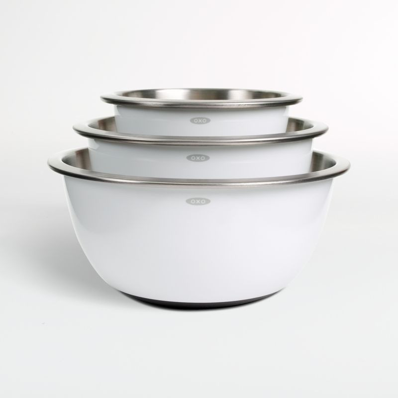 OXO Stainless Steel Mixing Bowls, Set of 3 + Reviews | Crate & Barrel | Crate & Barrel