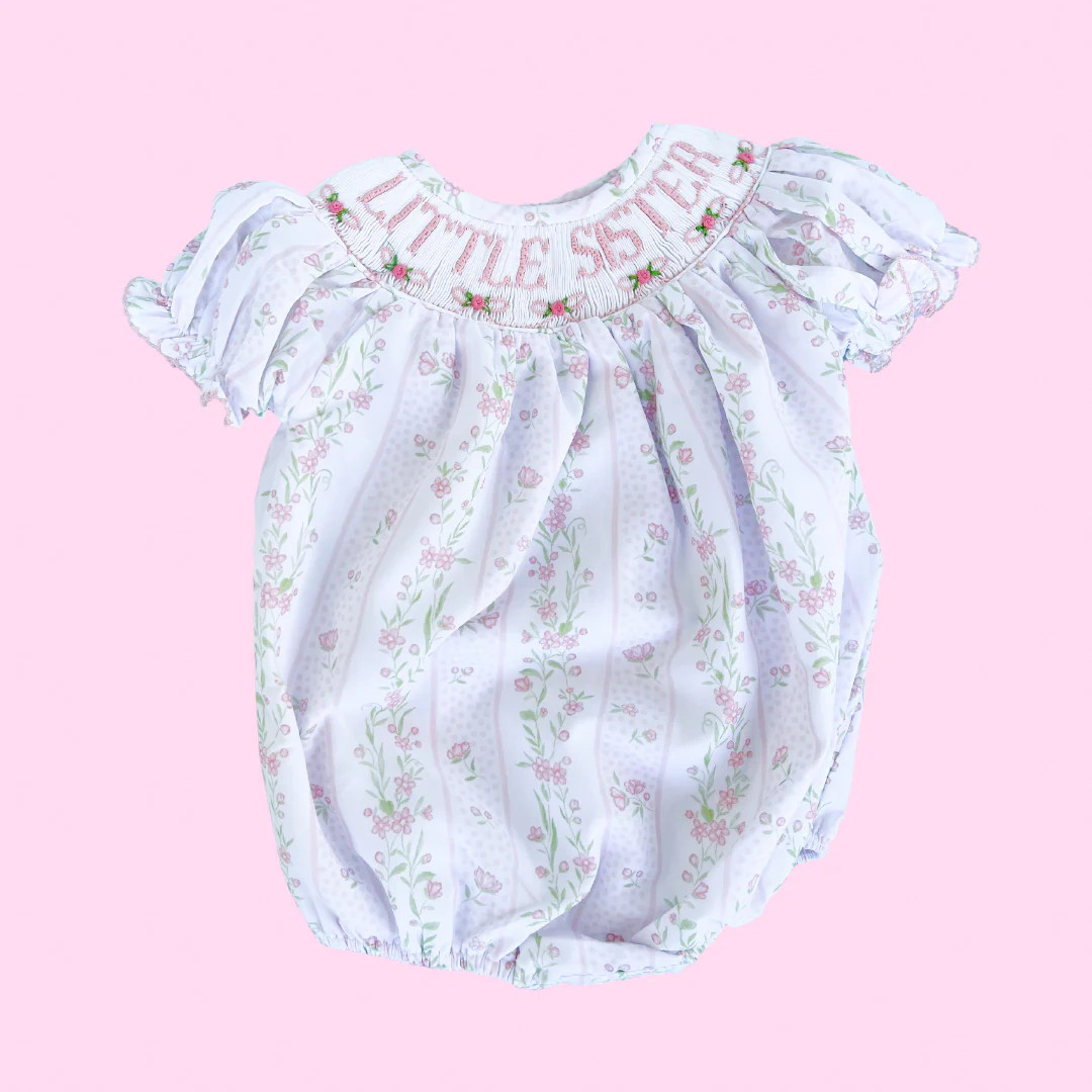Pink Floral Little Sister Bubble | Poppy Kids Co