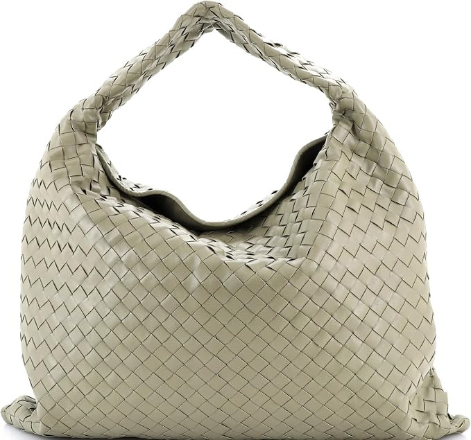 Amazon.com: Bottega Veneta, Pre-Loved Hop Hobo Intrecciato Leather Large, Green : Amazon Luxury | Amazon (US)