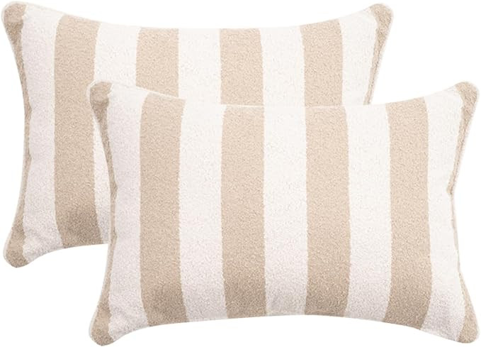 2 Pack Outdoor Throw Pillows 21x15 Inch Decorative Pillow Cushions with Insert for Patio Garden P... | Amazon (US)