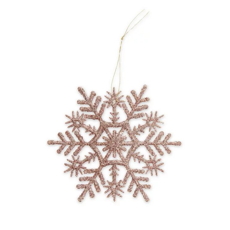 Glitter Snowflake Ornaments, 20 Count, by Holiday Time - Walmart.com | Walmart (US)