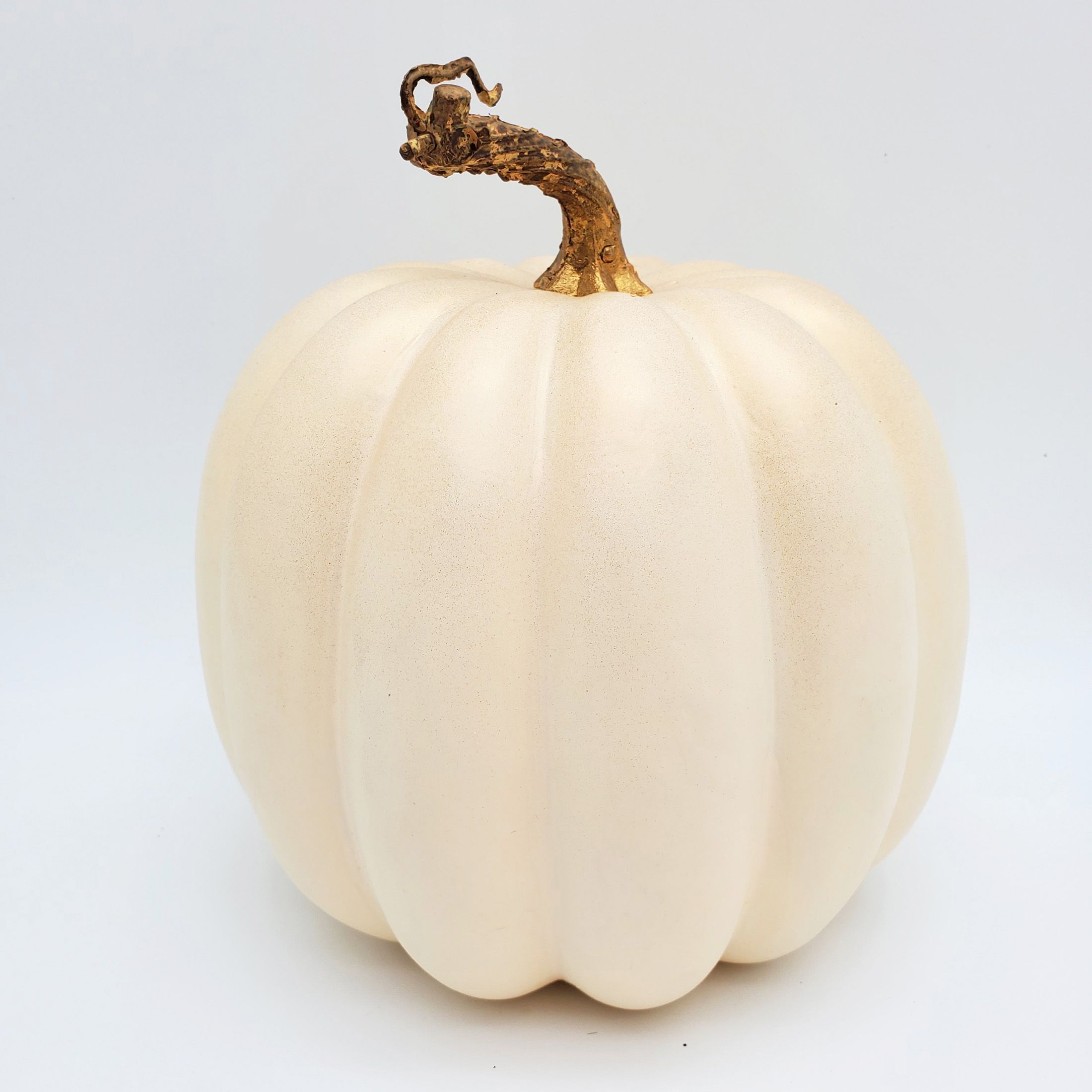 Way to Celebrate Harvest Tall Cream Pumpkin with Gold Wash - 7.5" X 8" | Walmart (US)