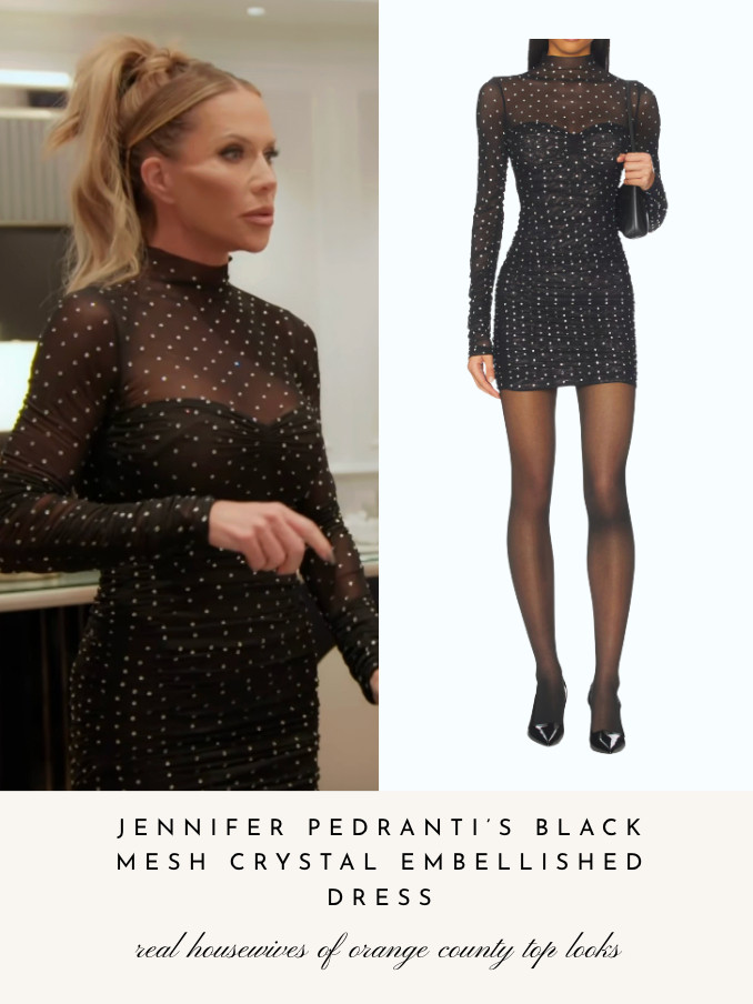 Jennifer Pedranti's Black Mesh Crystal Embellished Dress 

 