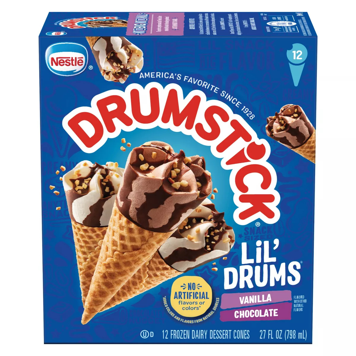 Nestle Drumstick Lil' Drums Vanilla Chocolate Ice Cream Cones - 12ct | Target