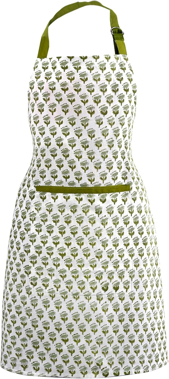 CPC Cotton Floral Kitchen Apron for women with Pocket and Adjustable Neck Ties. Apron for Women M... | Amazon (US)