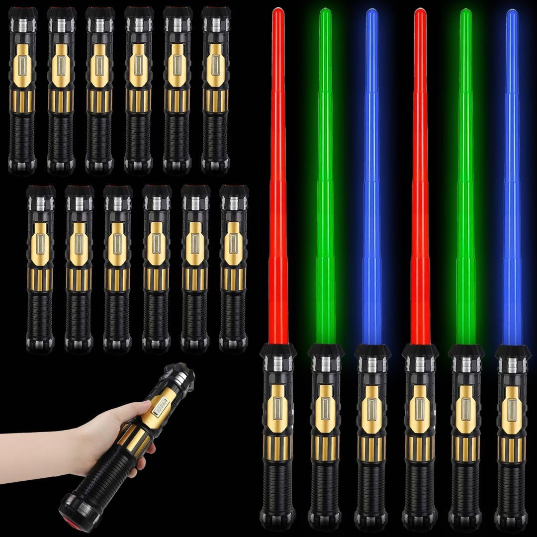Liberty Imports 12 Pack LED Light Up Sabers Set - Motion Sensitive Retractable Swords with FX Sou... | Amazon (US)