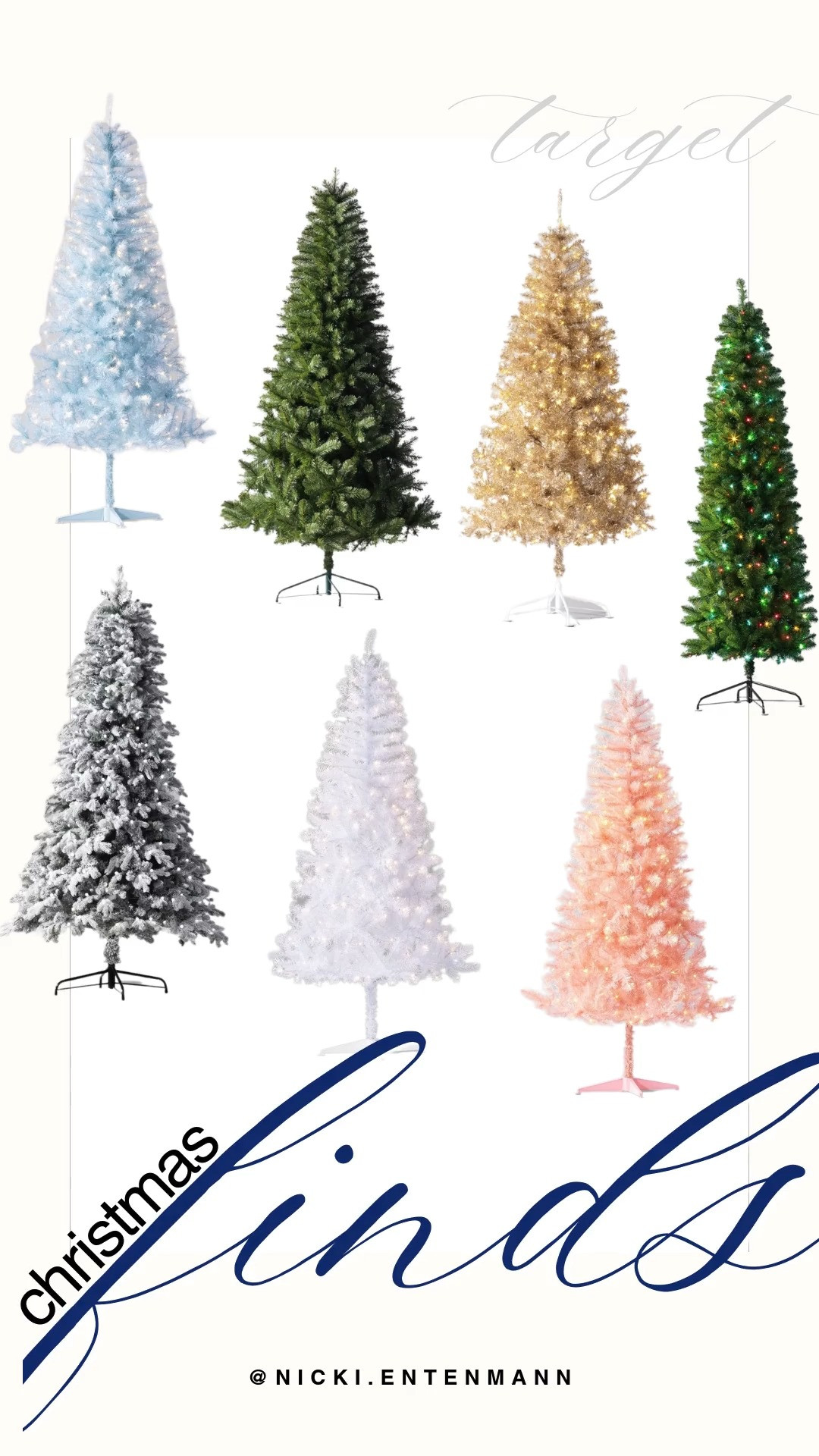 Target is bringing the holiday magic early with an array of colorful and classic artificial Christmas trees. The selection includes pastel ice blue, frosted snow-flocked green, warm champagne gold, bright pre-lit green, crisp white, and soft blush pink options. These pre-lit trees make it easy to create a festive holiday backdrop that complements any seasonal aesthetic.

#target #targetfinds #targetchristmas #christmastree #holidaydecor #christmasdecor #homeinspiration 

 #LTKSeasonal #LTKHome #LTKSaleAlert